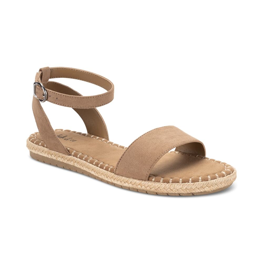 Peggyy Womens Faux Suede Flat Ankle Strap